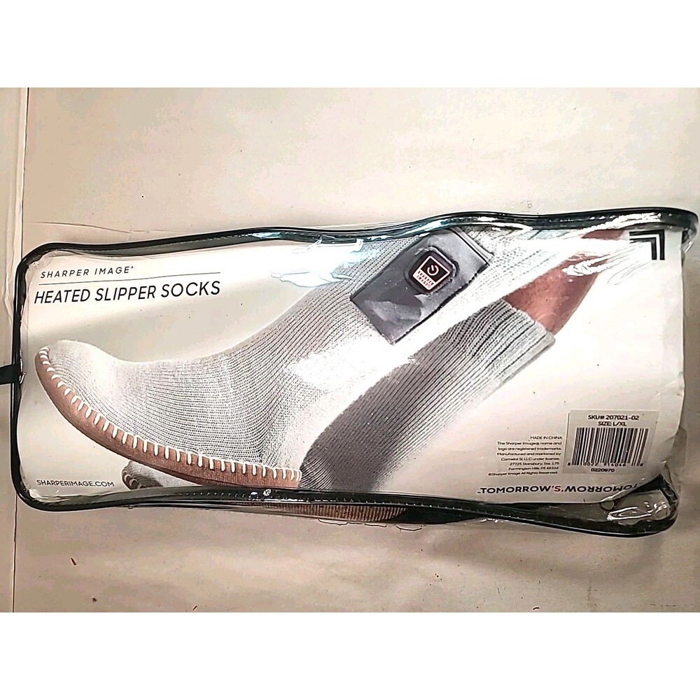 NOB Sharper Image Heated Slipper Socks Size L/XL